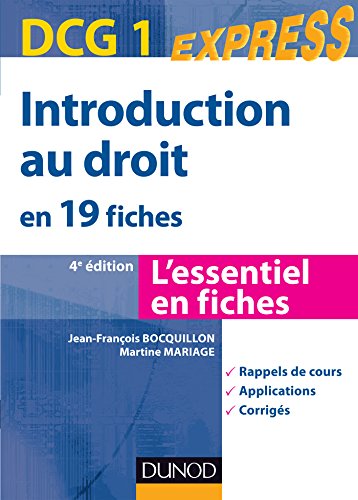 Introduction au droit DCG 1- en 19 fiches - 4e édition