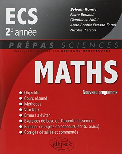 Maths ECS 2e Année Programme 2014