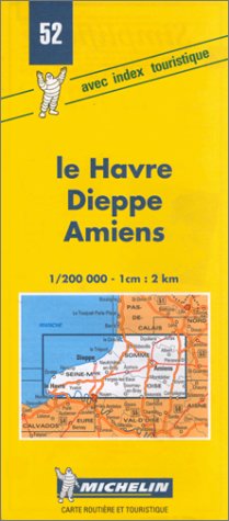 Carte routière : France - Le Havre - Dieppe - Amiens, 52, 1/200000