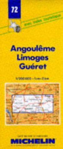 Carte routière : Angoulême - Limoges - Guéret, 72, 1/200000