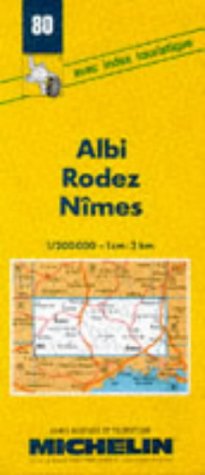 Carte routière : Albi - Rodez - Nîmes, 80, 1/200000
