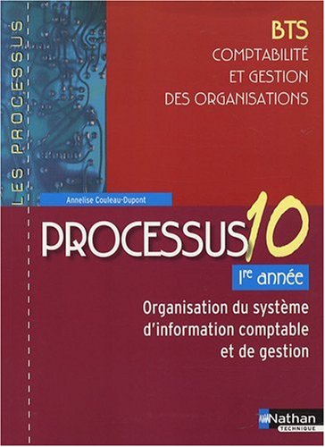Processus 10 - Organisation du système d'information comptable et de gestion - BTS CGO 1re année