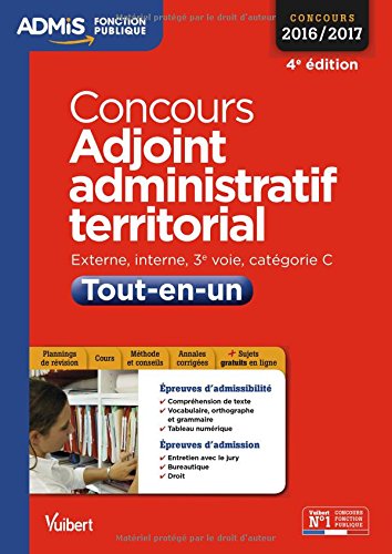 Concours Adjoint administratif territorial - Catégorie C - Tout-en-un - Concours 2016-2017