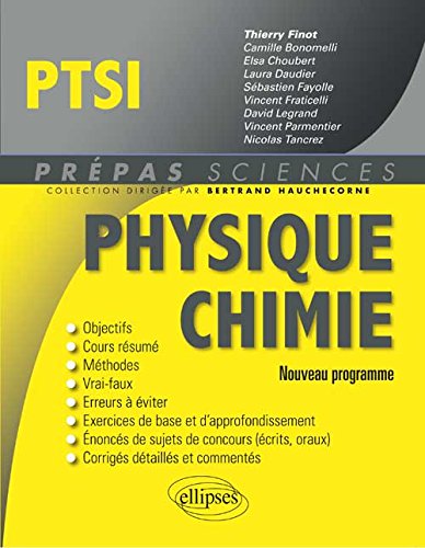 Physique Chimie PTSI Programme 2013