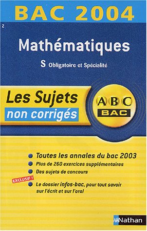 Bac 2003/2004 : Maths, Terminale S