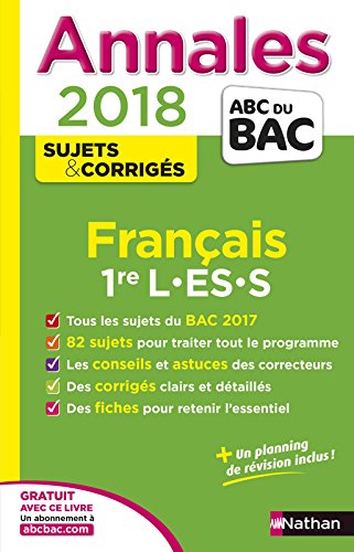Annales Bac Français 1re L-ES-S 2018