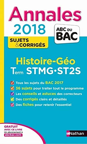 Annales ABC du Bac Histoire-Géographie STMG 2018