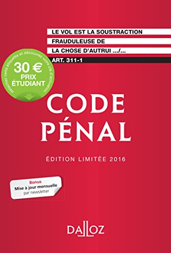 Code pénal 2016. Édition limitée - 113e éd.
