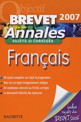 Français Brevet : Annales sujets et corrigés