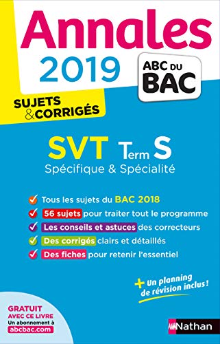 Annales ABC du BAC 2019 - SVT Term S Spé&Spé