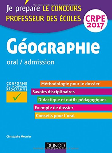 Géographie - Professeur des écoles - oral / admission - CRPE 2017