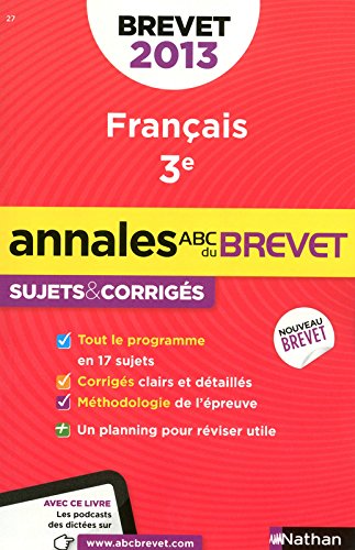 ANNALES BREVET 2013 FRANCAIS C