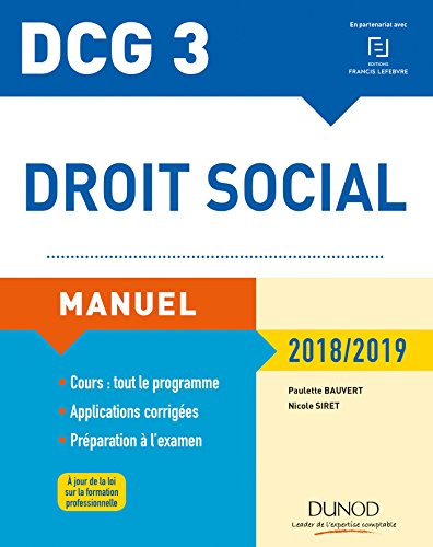 DCG 3 - Droit social Manuel 2018/2019