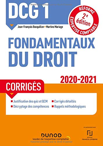 DCG 1 Fondamentaux du droit - Corrigés - 2020/2021 (2020-2021)