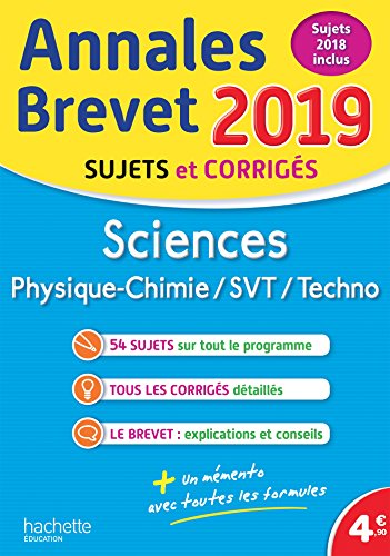 Annales Brevet 2019 Physique-Chimie-SVT