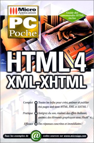 PC poche HTML 4, XML, XHTML