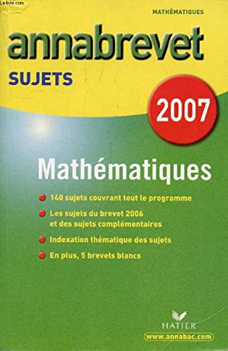 Annabrevet sujets 2000 - mathématiques