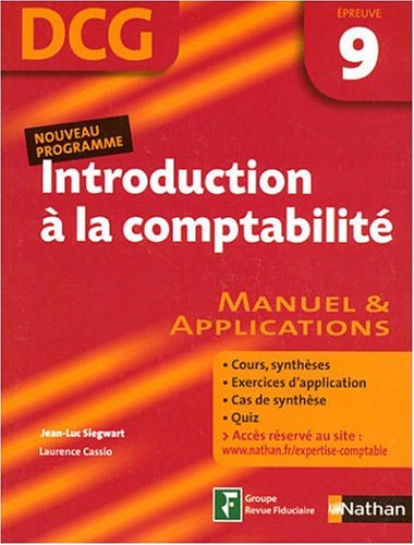 Introduction à la comptabilite Epreuve 9 - DCG - Manuel et applications